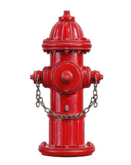 Red fire hydrant against black background