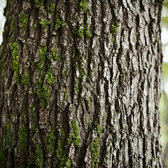 Obraz premium Closeup Detailed Tree Bark Texture with Moss