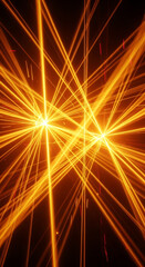 Fototapeta premium Intricate Golden Light Rays Exploding in Dark Space