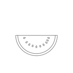 Simple Line Drawing of Watermelon Slice