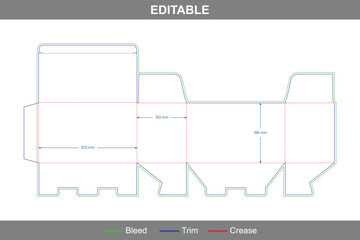 Auto bottom snap lock product box dieline for custom retail packaging, professional folding carton layout featuring an easy-to-use die line for production