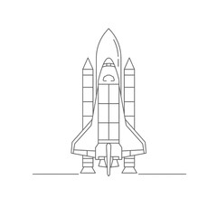 Space Shuttle Line Drawing Illustration