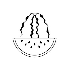 Watermelon Juicer Line Drawing Illustration