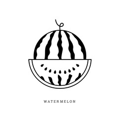 Watermelon Line Art Illustration