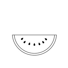 Watermelon Slice Line Drawing Illustration