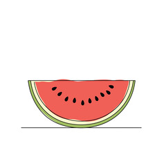 Watermelon Slice Illustration Red Green Summer Fruit