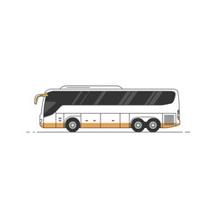 White and Gold Modern Coach Bus Illustration