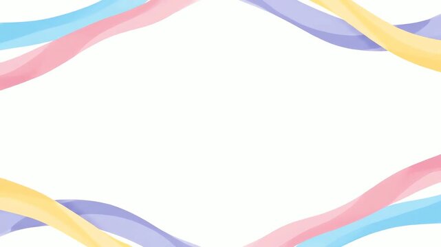 Elegant light pastel watercolor flowing frame with soft hues, ideal for romantic or springtime designs, announcements, invitations, and creative projects