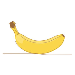 Yellow Banana on White Background