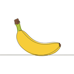 Yellow Banana on White Background
