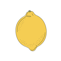 Yellow Lemon Illustration on White Background