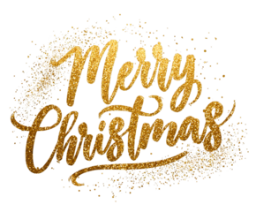 Golden Merry Christmas Lettering for Festive Celebrations