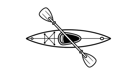 kayak, paddle, canoe, boat, water, sport, adventure, rowing, travel, outdoor, activity, recreation, river, lake, sea, ocean, vessel, equipment, ride, floating, silhouette, vector, icon, outline, clipa