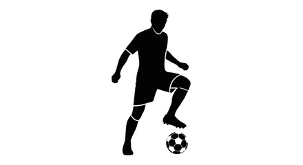 soccer, football, player, athlete, kick, sport, game, competition, match, striker, forward, midfielder, defender, goalkeeper, dribble, shoot, pass, goal, training, practice, silhouette, action, motion