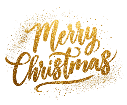 Golden Merry Christmas Lettering for Festive Celebrations