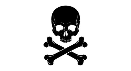 skull, bones, crossbones, danger, death, toxic, poison, hazard, warning, vector, icon, silhouette, symbol, clipart, outline, graphic, black, minimal, isolated, gothic, pirate, horror, spooky, fear, sk