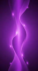 Naklejka premium Mystical Flow of Luminous Purple Waves and Glistening Light Particles.