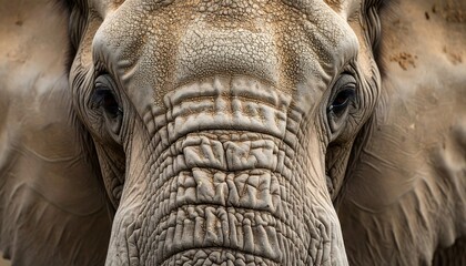 Fototapeta premium Close-up elephant face, textured skin