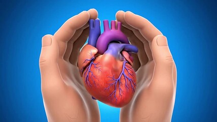 Two hands cradling a heart