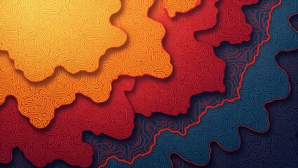 malaysia day theme, abstract art blending batik and modern digital design