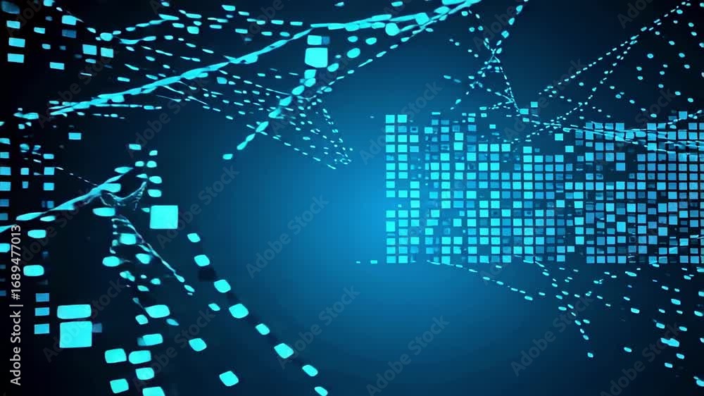 Poster abstract digital technology background with network connection and data stream 100 char