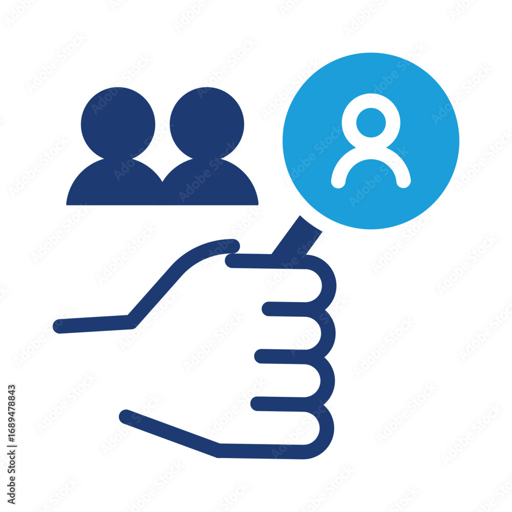 Poster head hunting colored icon vector design good for web or mobile app
