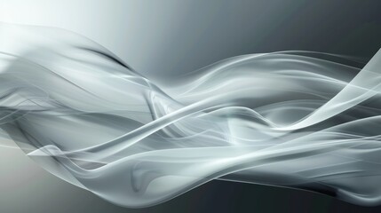 Flowing gray fabric abstract art