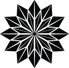 Abstract black and white geometric shapes and lines creating depth and texture transparent background