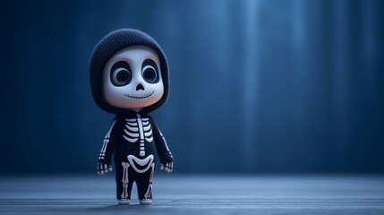 Cute Cartoon Skeleton Child Halloween Costume