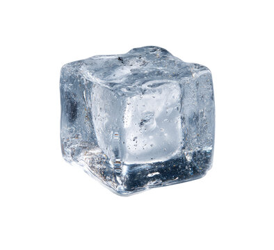 Single ice cube, clear and square