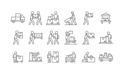 Moving Service Line Art Style Template