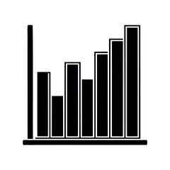 Black and White Bar Graph Depicting Positive Trends and Business Growth