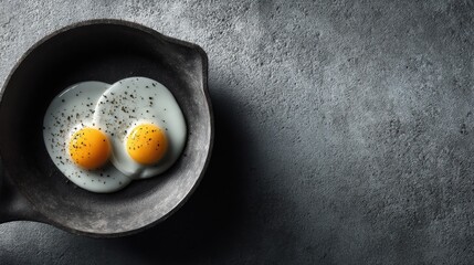 Sunnysideup eggs with cracked pepper on a plate