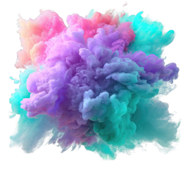 Vibrant cloud of swirling pastel colors