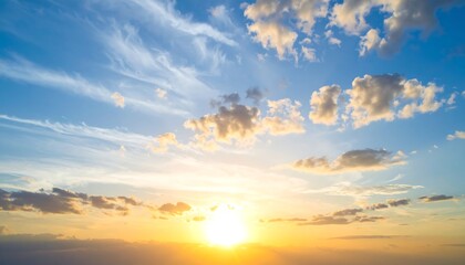 Obraz premium Panoramic sunset sky