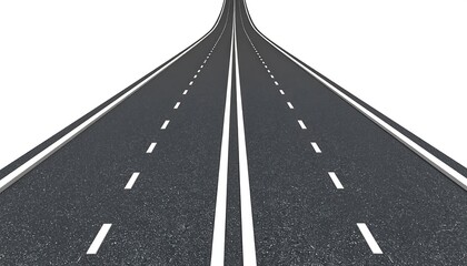 Two lanes of asphalt road stretching to a vanishing point