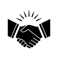Handshake illustration conveying business deal, agreement, partnership, or collaboration success