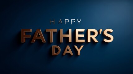 Golden Themed Celebration of Fatherhood with Elegant Typography on a Textured Dark Blue Backdrop for Invitations