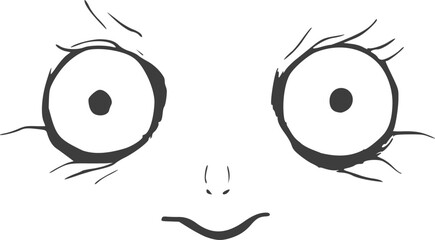 Design of eyes looking expression