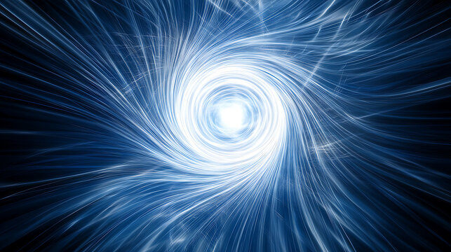 Radiant Blue Vortex: A Dynamic Spiral of Light and Energy - Powered by Adobe