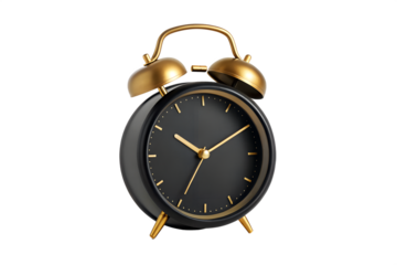 Vintage alarm clock isolated on white background