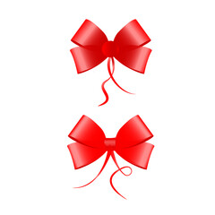 Red bow. Vector. 10  version.