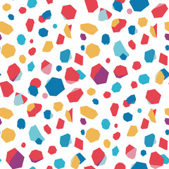 Abstract colorful geometric shapes seamless pattern design with white background