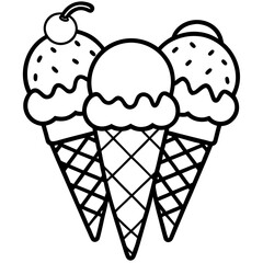 Three Ice Cream Cones