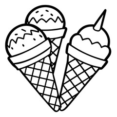 Three Ice Cream Cones