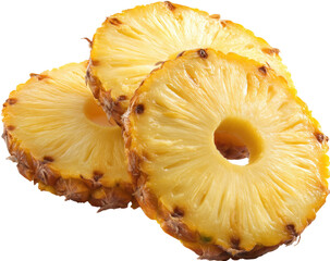 Three pineapple rings, close-up