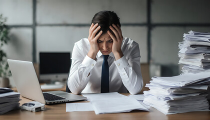 Stressed office worker