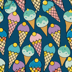 Colorful Ice Cream Cone Pattern