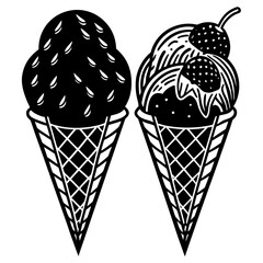Two ice cream cones