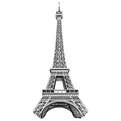 Iconic Eiffel Tower: A timeless architectural masterpiece in the heart of the city, its intricate iron lattice structure standing tall against the sky.